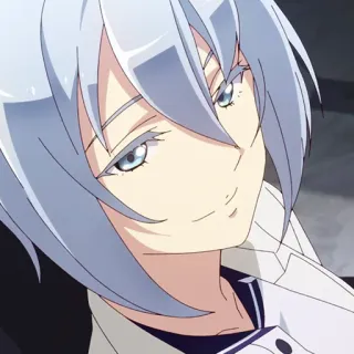 💎 Anime, Personagem, Sorrindo, Cabelo branco, Olhos azuis, Feminino telegram sticker