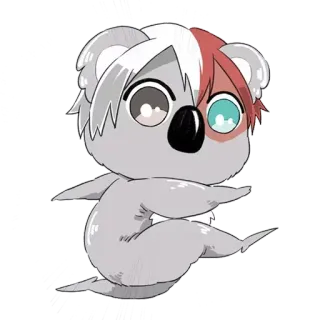 🦥 Todoroki Shoto My Hero Academia Anime, Koala, Todoroki, My Hero Academia, Imut, Fanart whatsapp sticker