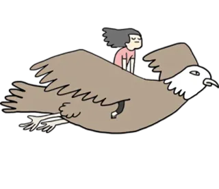 🐦 Vogel, fliegend, Adler, Cartoon telegram sticker