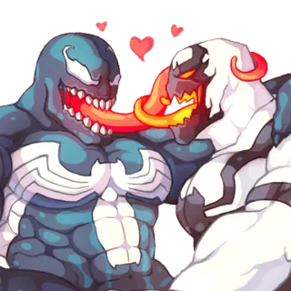 👽 Venom Symbiont, Marvel, Comic, Alien, Monster, Liebe, Herzen, LGBTQ+ telegram sticker
