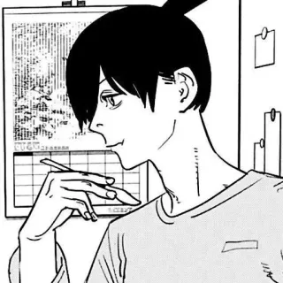 😋 Aki Hayakawa Chainsaw Man 动漫, 链锯人, 早川秋, 漫画 whatsapp sticker