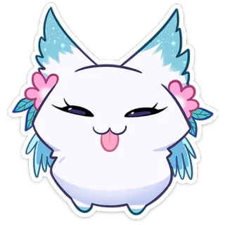 😋 schattig, dier, kat, kawaii, sticker, cartoon, chibi, tong telegram sticker