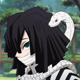 🐍 Obanai Iguro Demon Slayer อนิเมะ, มังงะ, ดาบพิฆาตอสูร, โอบาไน อิกุโระ, ตัวละคร, งู, เสาหลัก telegram sticker