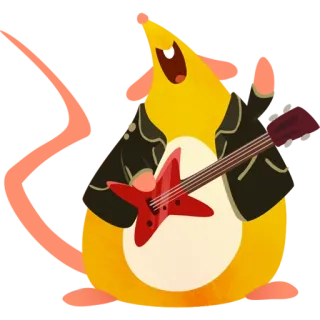 🎸 贴纸, 吉他, 摇滚, 音乐, 卡通 telegram sticker