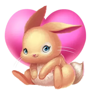❤️ bunny, cute, animal, rabbit, pink, heart, cartoon, adorable telegram sticker
