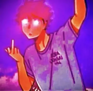 🖕 dedo corazón, gesto ofensivo, anime, dibujos animados telegram sticker