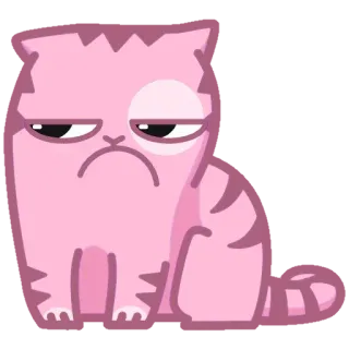 ☹ kucing, merah muda, imut, hewan, anak kucing, sedih telegram sticker
