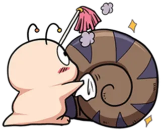 💦 siput, pembersihan, imut, kartun, hewan whatsapp sticker