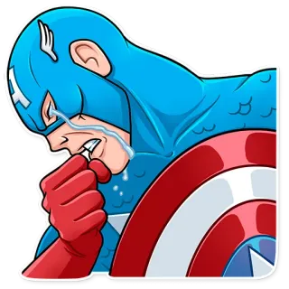 😭 Captain America Капитан Америка, грустный, плачет, Marvel, супергерой telegram sticker