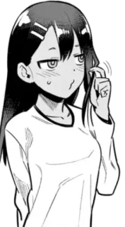 ◾️ Nagatoro Don't Toy with Me, Miss Nagatoro Anime, Manga, Nagatoro, Cartoon, Süß, Schwarzweiß telegram sticker