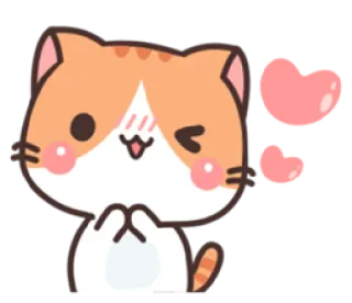 🥰 mèo, dễ thương, kawaii, nhãn dán, động vật, phim hoạt hình whatsapp sticker
