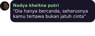 🗽 Dia hanya bercanda, seharusnya kamu tertawa bukan jatuh cinta telegram sticker