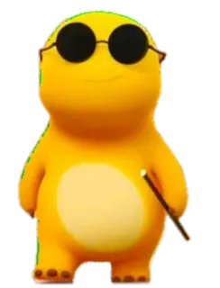 😎 gelb, Cartoon, Figur, Sonnenbrille, Gehstock telegram sticker