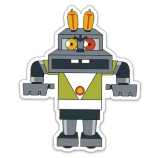 😬 robot, kreskówka, naklejka, ilustracja, postać telegram sticker