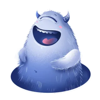 😂 Monstruo, Dibujos animados, Feliz, Lindo, Criatura, Personaje whatsapp sticker