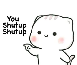 🤫 You
Shutup
Shutup gato, fofo, cala a boca, expressão, desenho animado telegram sticker