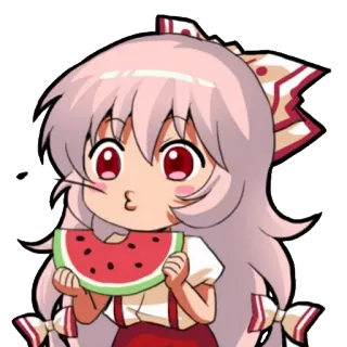😗 Chibi, Ragazza anime, Anguria, Carino, Kawaii telegram sticker