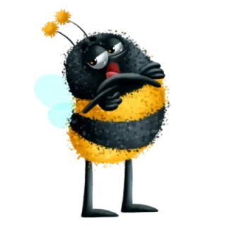 😙 пчела, мультфильм, животное, насекомое, смешной, персонаж telegram sticker