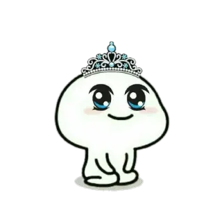 😃 carino, cartone animato, principessa, corona, kawaii, adorabile telegram sticker
