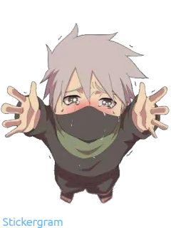 🥺 Kakashi Naruto anime, kakashi, chibi, pleurs, triste, fanart telegram sticker