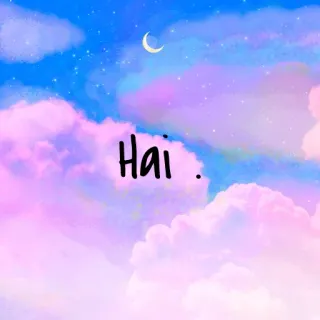 🍭 Hai облако, луна, небо, приветствие, индонезийский whatsapp sticker