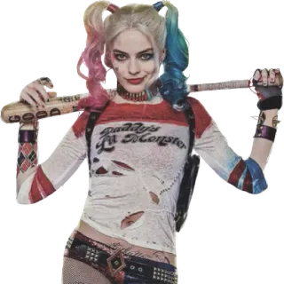 ☺️ Harley Quinn Suicide Squad Daddy's Lil Monster Harley Quinn, Suicide Squad, DC Comics, Margot Robbie, villain, baseball bat telegram sticker