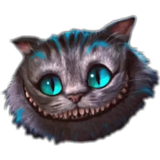 🌟 Cheshire Cat Alice in Wonderland kat, Cheshire Cat, Alice in Wonderland, cartoon, glimlach, fantasie telegram sticker