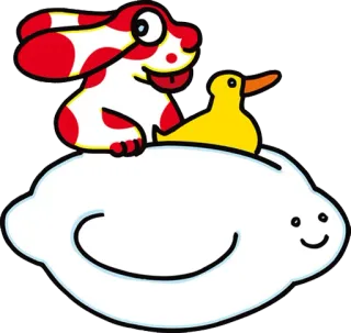 😋 dessin animé, canard, animal, nuage, mignon whatsapp sticker