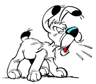 😠 cão, desenho animado, branco, preto, animal, animal de estimação, ilustração, personagem whatsapp sticker