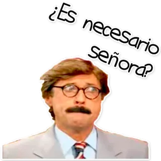😥 ¿Es necesario señora? câu hỏi, quý bà, người đàn ông, TV, kính telegram sticker