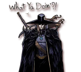 😐 Alucard What Ya Doin'?! vampiro, espada, Castlevania, Alucard, anime telegram sticker