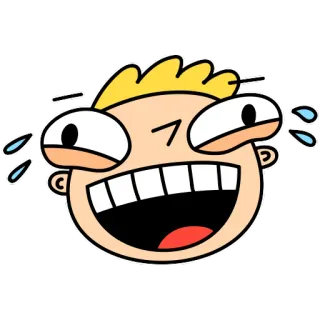 😂 risa, dibujo animado, gracioso, emoticono, expresión, cómic whatsapp sticker