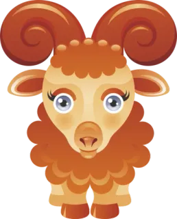 ♈ dier, ram, cartoon, schattig telegram sticker
