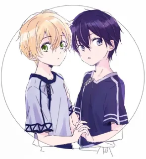 ☺️ anime, boys, cute, illustration, friendship telegram sticker