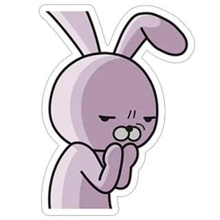 😈 กระต่าย, การ์ตูน, น่ารัก, สติกเกอร์, สัตว์ telegram sticker