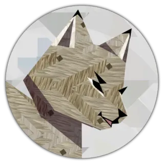 😶 wolf, animal, geometric, sticker, abstract, triangle, polygon telegram sticker