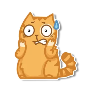 😰 gato, nervioso, asustado, dibujos animados, lindo telegram sticker