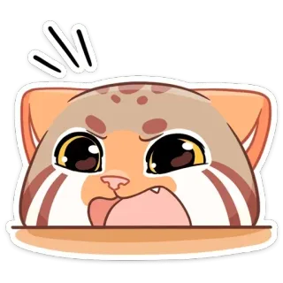 😦 chat, autocollant, en colère, mignon, animal, expression telegram sticker