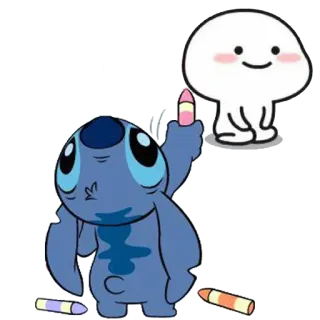 🐨 Stitch Stitch, middle finger, cartoon, character, funny, offensive, crayon telegram sticker