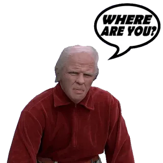 😑 WHERE ARE YOU? question, asking, man, speech bubble telegram sticker