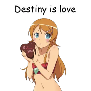 ❤ Destiny is love Anime, Chica, Amor, Chocolate, San Valentín, Romance telegram sticker