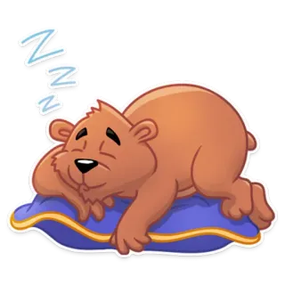 😴 ZZZ urso, sonolento, desenho animado, animal, travesseiro, zzz whatsapp sticker