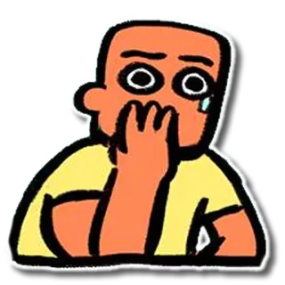 😥 cartoon, shocked, sad, character, emotion, illustration telegram sticker
