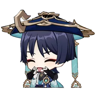 💨 Scaramouche Genshin Impact scaramouche, genshin impact, anime, sticker, character, tongue out, smirk, cute telegram sticker