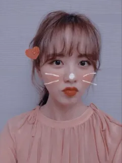 🦋 mulher, rosto, coração, selfie, coreano whatsapp sticker