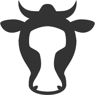 🐮 cow, bull, animal, silhouette, symbol, farm, livestock telegram sticker