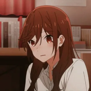 🎟 anime, chica, pelo castaño, dibujo animado, retrato telegram sticker