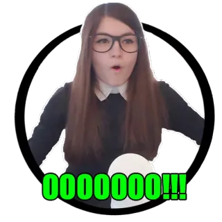 😮 OOOOOOOO!!! zszokowany/a, podekscytowany/a, zaskoczony/a, kobieta, okulary, święto telegram sticker