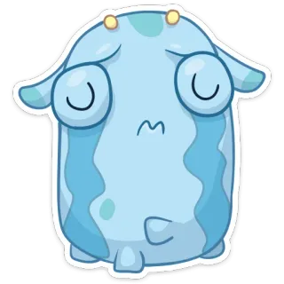 😭 cartone animato, carino, sticker, mostro, kawaii, blu, personaggio telegram sticker
