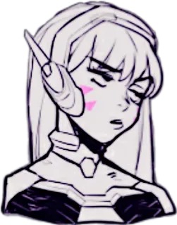😒 D.Va Overwatch d.va, overwatch, gamer, video game, fan art telegram sticker